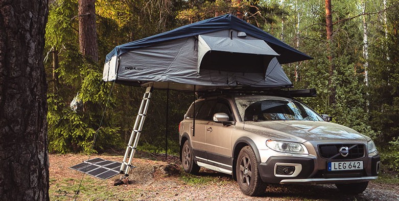 Bild på en cooll volvo med taktält