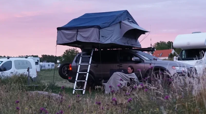 Taktält på gotland på surflogiets parkering.